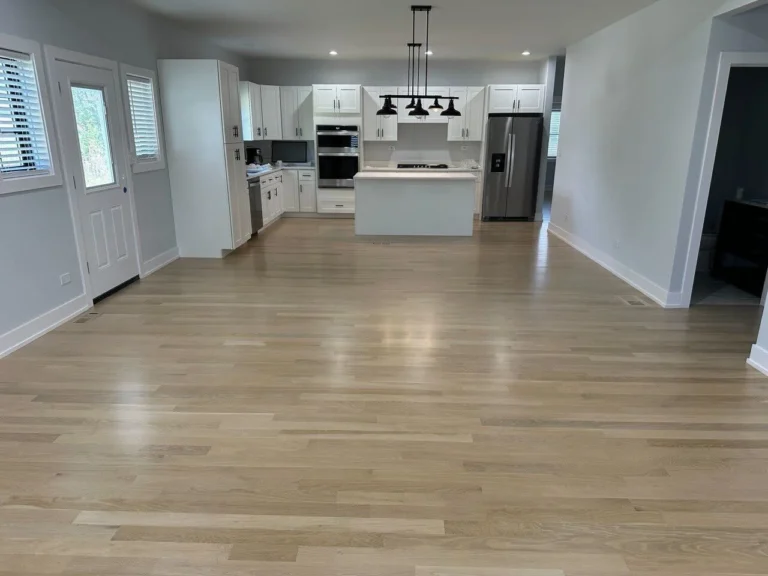 View of the kitchen with hardwood flooring