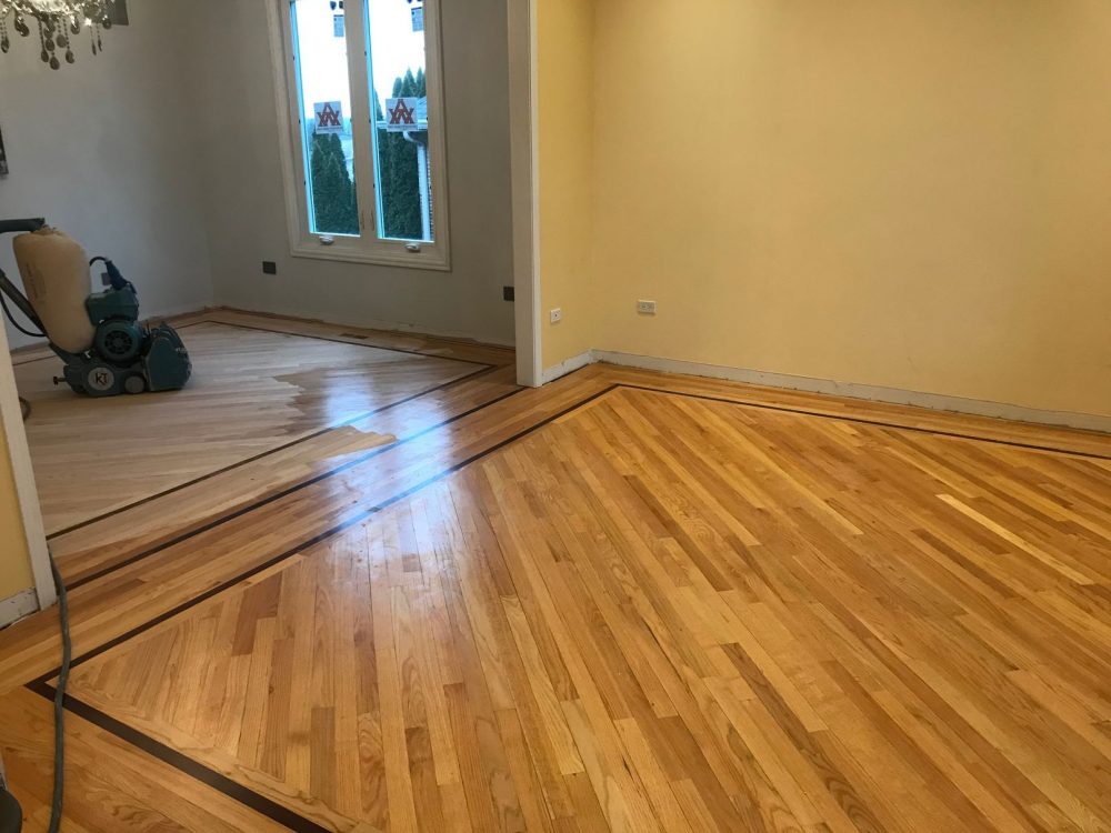 Removal of old finish with a sander