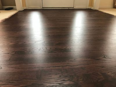 Dark hardwood floors refinished
