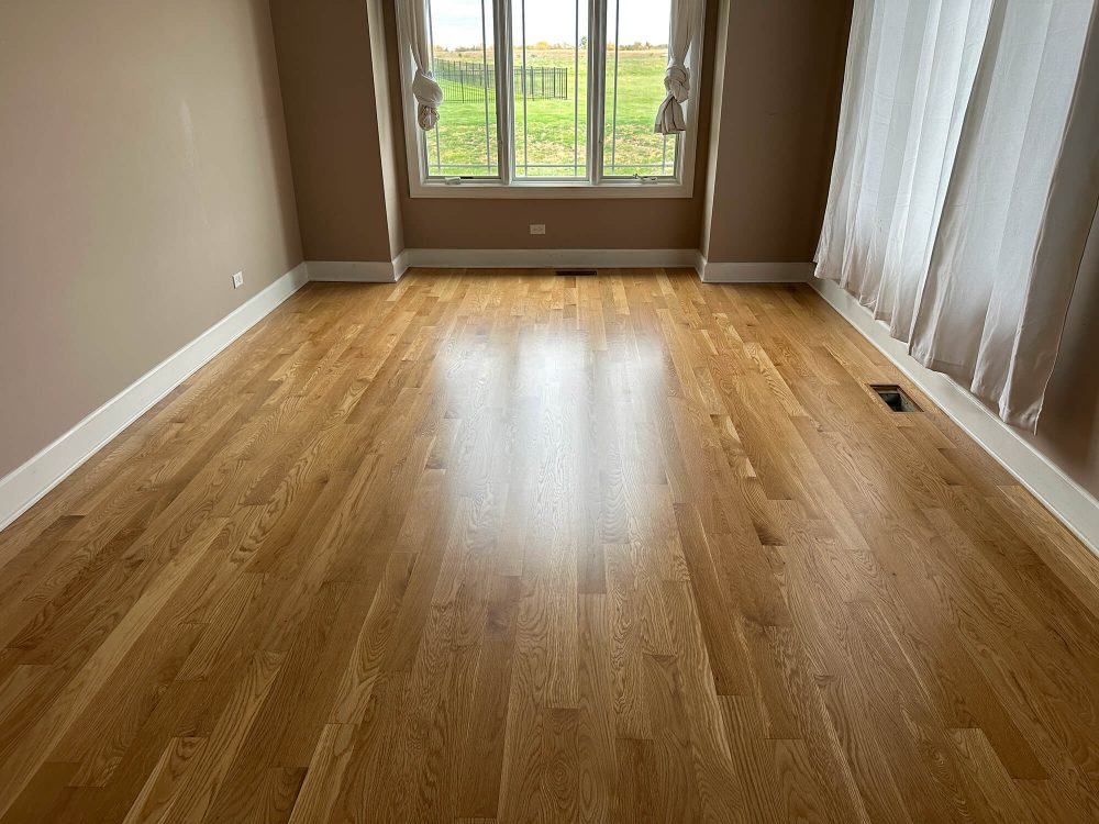 Bedroom with natural hardwood floor white oak