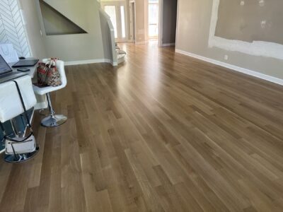 Natural white oak floor in a bright room, Aurora, IL