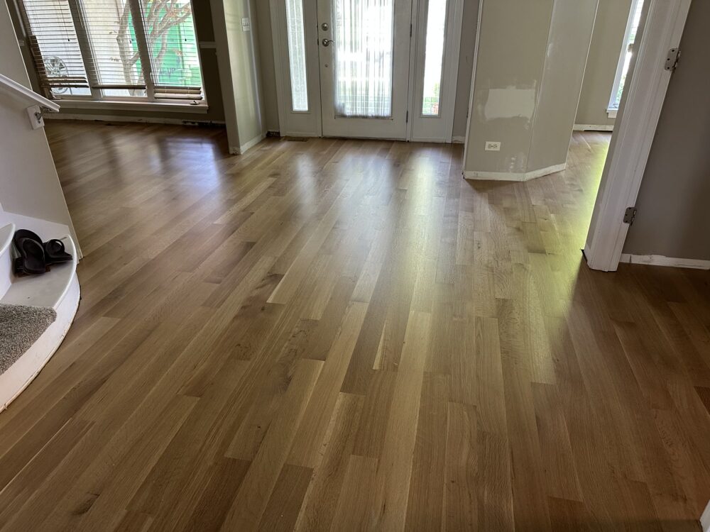 Natural white oak floor by the windows, Aurora, IL