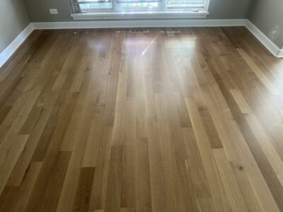 Natural white oak floor down the hallway, Aurora, IL