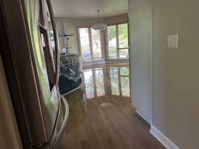 Light natural white oak floor in an open room, Aurora, IL