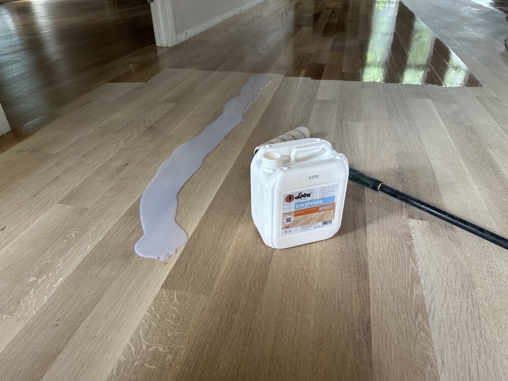 Bona finish on the new rift-sawn white oak floor, Aurora, IL