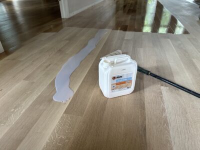 Bona finish on the new rift-sawn white oak floor, Aurora, IL