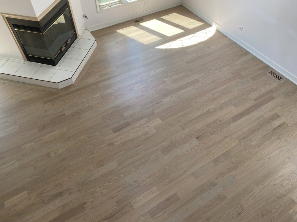 Silvered gray floor across the open room, Barrington, IL