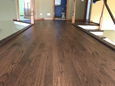 Espresso hardwood floor down the hallway, Batavia, IL