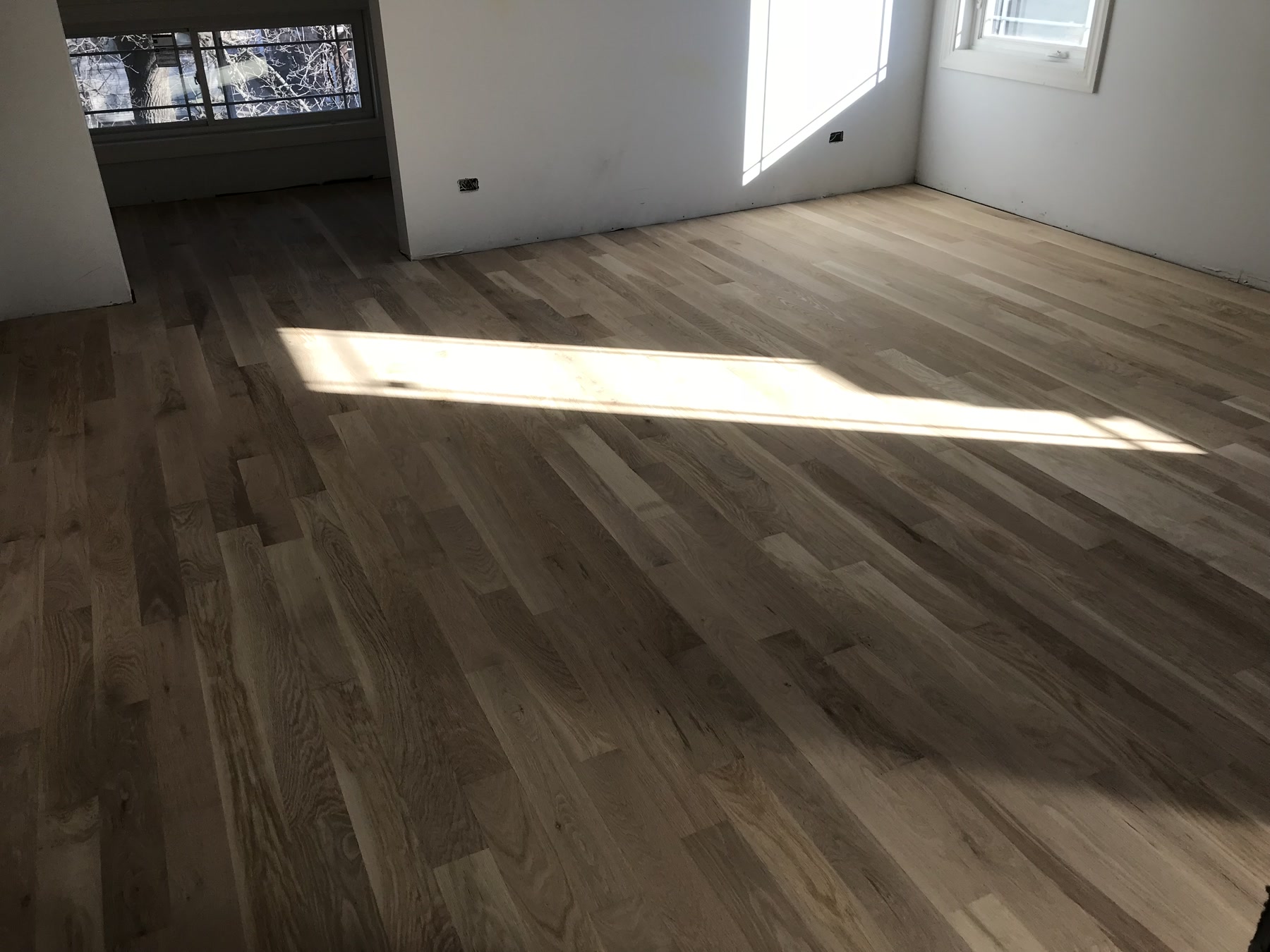 White oak floor finished in Bona Driftwood stain, Berwyn, IL