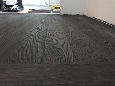 White oak grain with Bona Driftwood stain and a Loba finish, Berwyn, IL