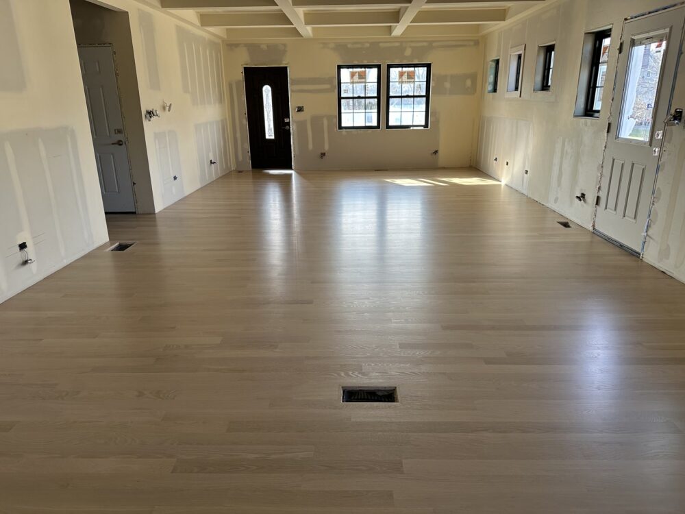 White-wash white oak floor in the great room, Darien, IL