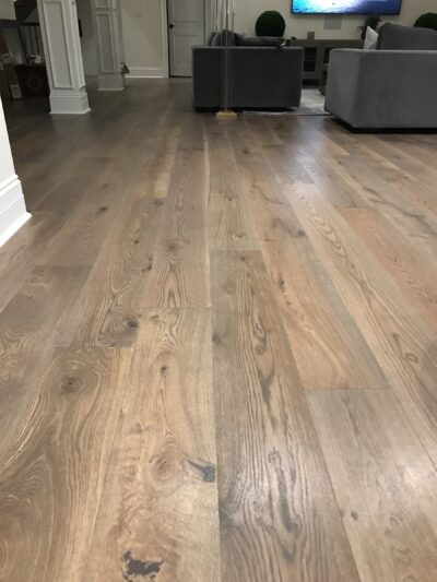 Wide-plank hardwood floor in the living room, Downers Grove, IL