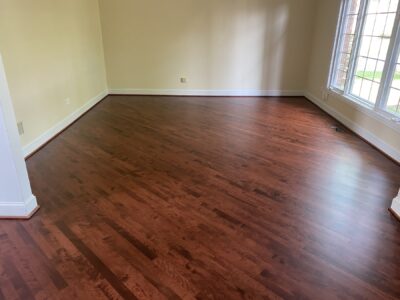Gunstock hardwood floor by the windows, Downers Grove, IL