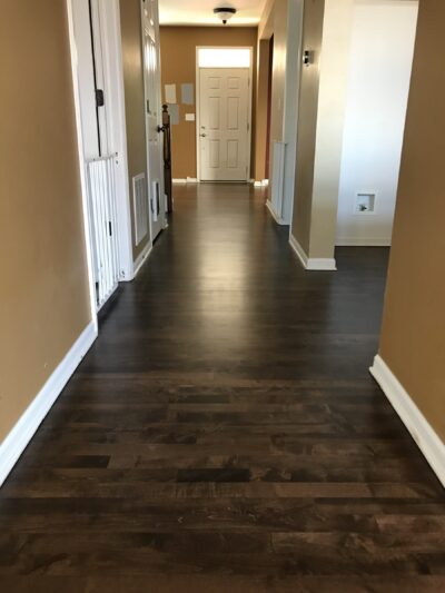Espresso maple floor down the hallway, Elmhurst, IL