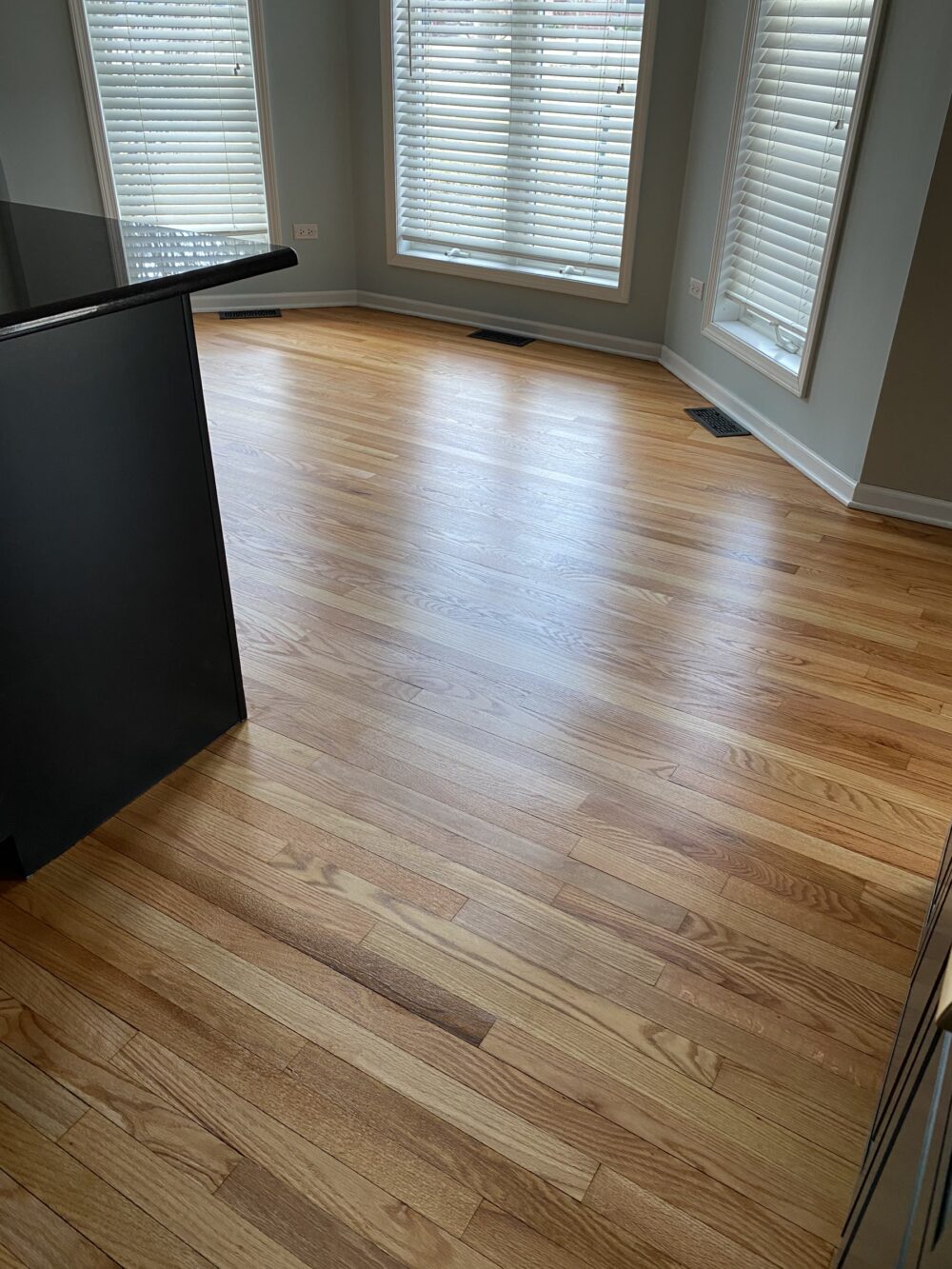 Natural hardwood floor in the living room, Evanston, IL