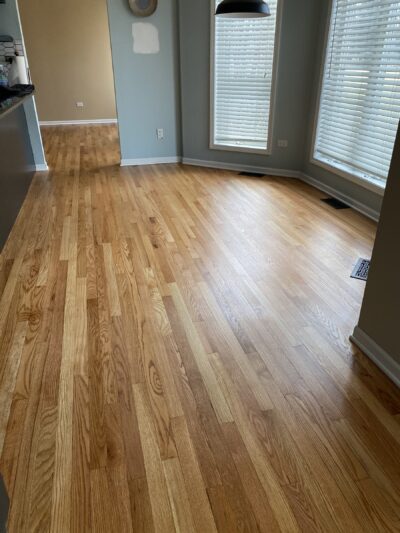 Natural hardwood floor by the windows, Evanston, IL