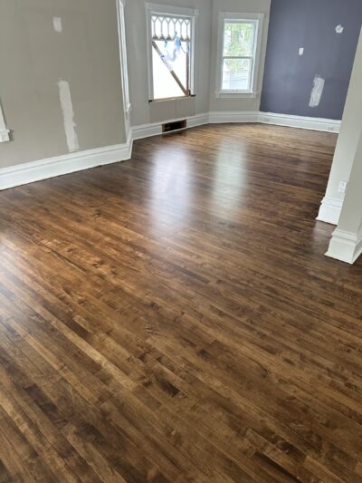 Jacobean floor in the dining area, Hinsdale, IL