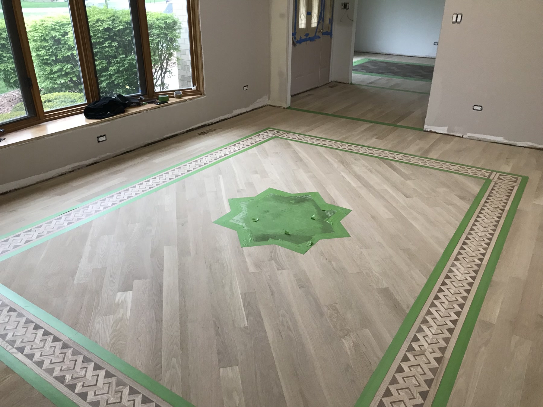 Floor layout before the marquetry installation, Lemont, IL (in-process)