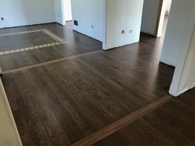 Stained floor with a decorative border, Lemont, IL