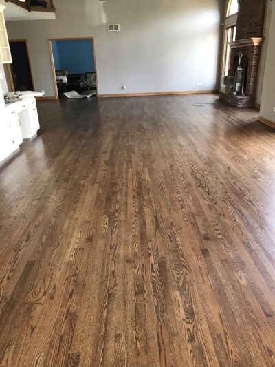 Special Walnut floor with a dark border inlay, Lemont, IL