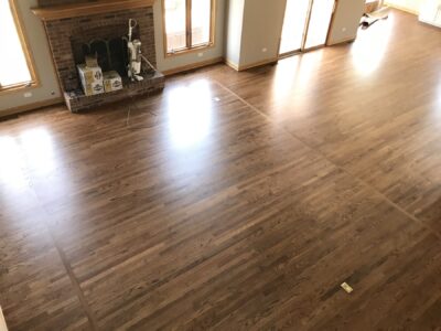 Special Walnut floor by the fireplace, Lemont, IL