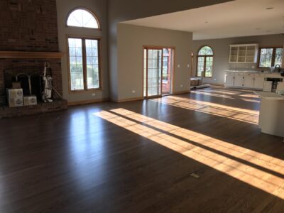 Special Walnut floor in the living room, Lemont, IL