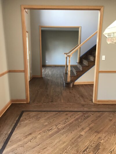 Special Walnut floor in the main room, Lemont, IL