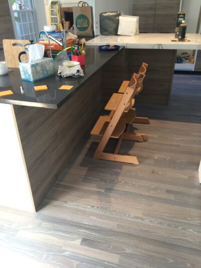 Fumed Grey floor by the kitchen island, Lisle, IL