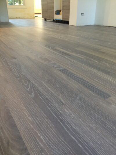 Fumed Grey floor across the open room, Lisle, IL