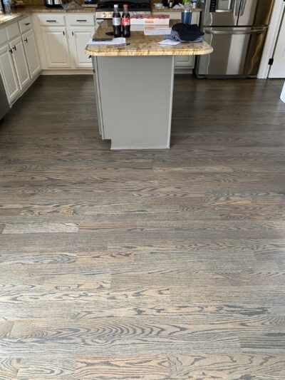 Classic Gray floor by the kitchen island, Naperville, IL