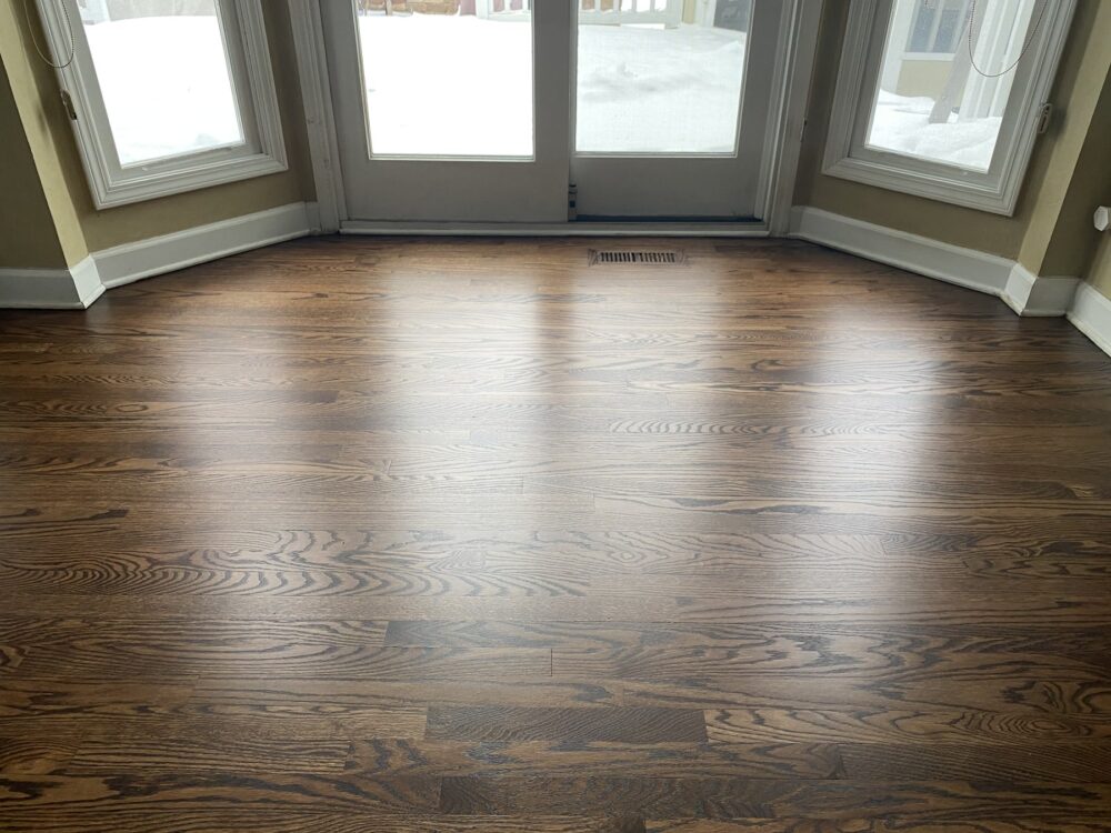 Jacobean hardwood floor by the windows, Northbrook, IL