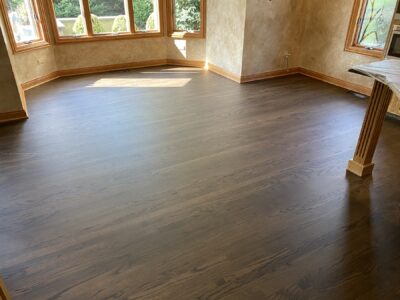 Espresso floor at the entry with glass doors, Oak Brook, IL