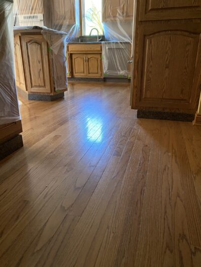 Espresso hardwood floor by the kitchen, Oak Brook, IL
