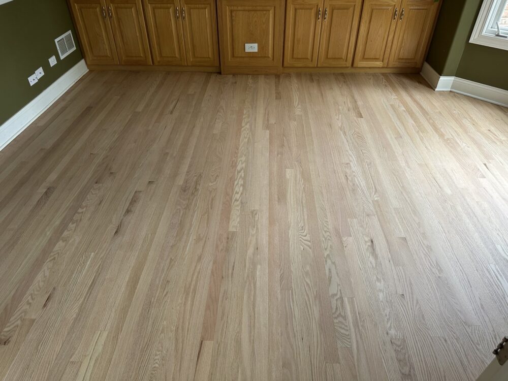 Natural red oak floor by the kitchen, Orland Park, IL