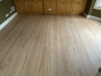 Natural red oak floor by the kitchen, Orland Park, IL