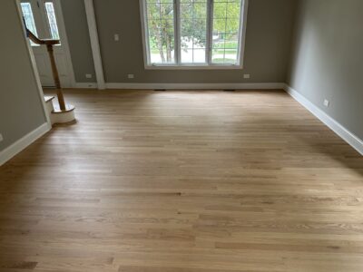 Light red oak floor by the windows, Orland Park, IL