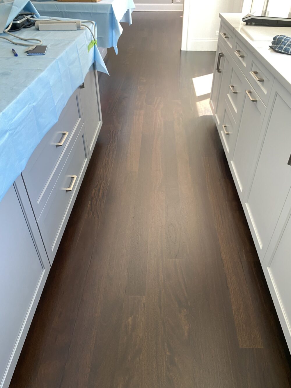 Glossy ebony Brazilian cherry floor, Oswego, IL