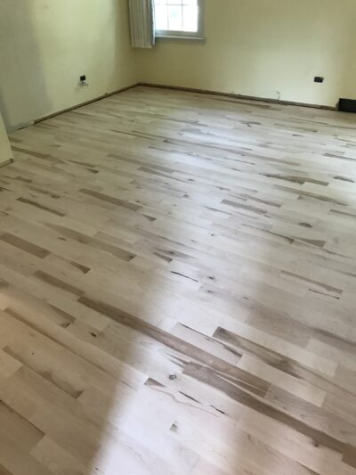 Newly installed raw maple floor, Plainfield, IL