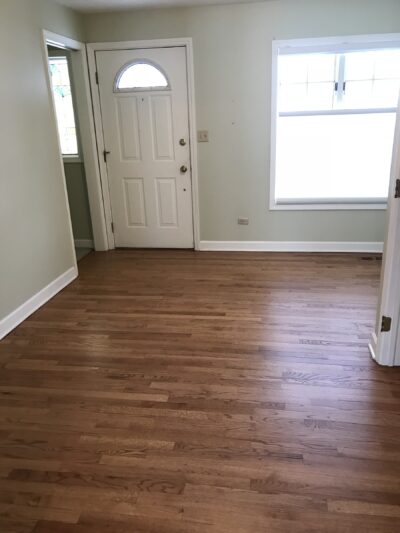 Golden Oak floor at the entry foyer, Western Springs, IL