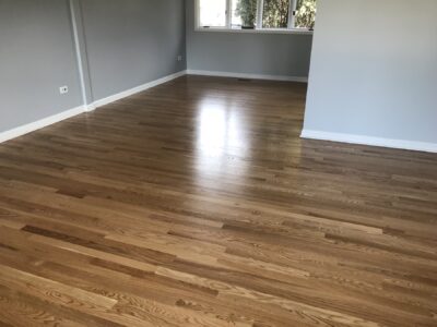 Golden Oak floor in the open living area, Western Springs, IL