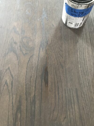Close view of the custom greige oak grain with a Loba finish, Western Springs, IL