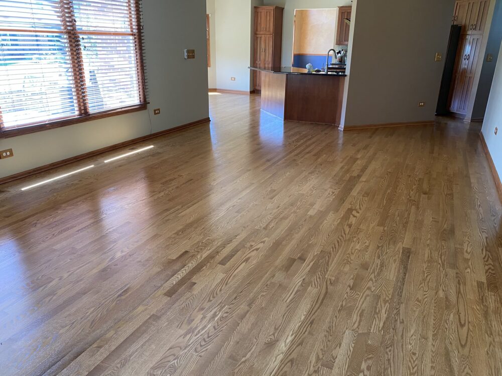 Golden Oak floor by the windows, Winnetka, IL