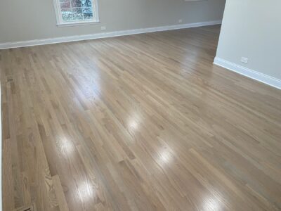 Silvered gray hardwood floor by the windows, Yorkville, IL