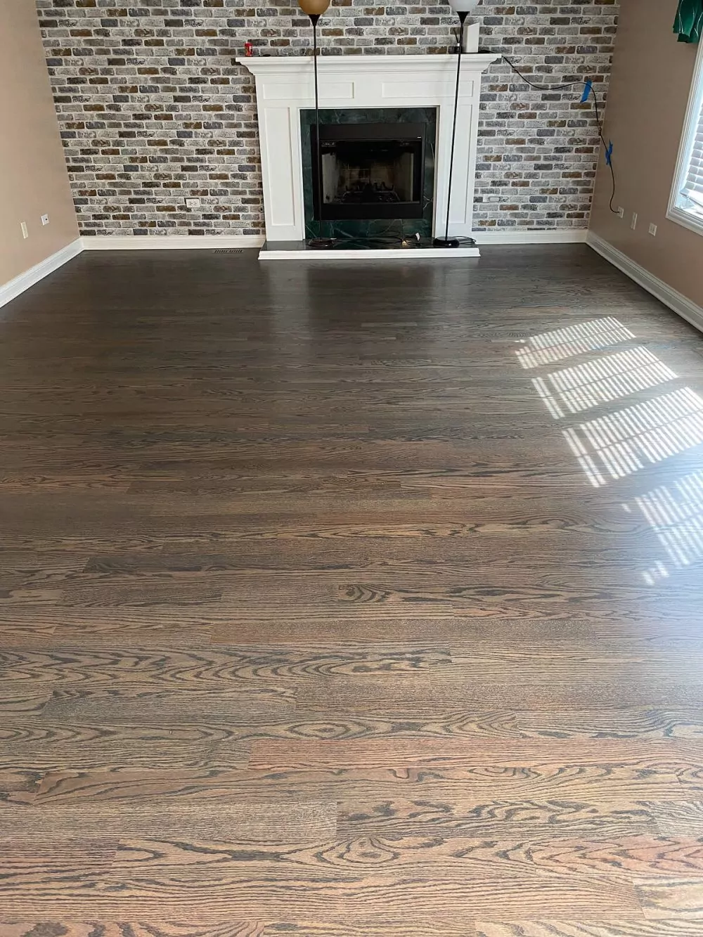 Refinished hardwood floors using water popping