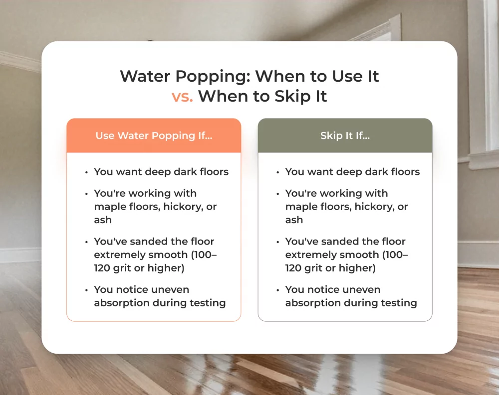 When to do water popping and when to skip it