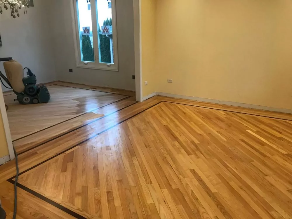 Removal of old finish with a sander