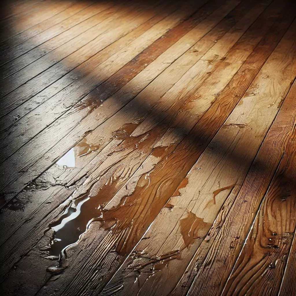 Hardwood floor damaged by water