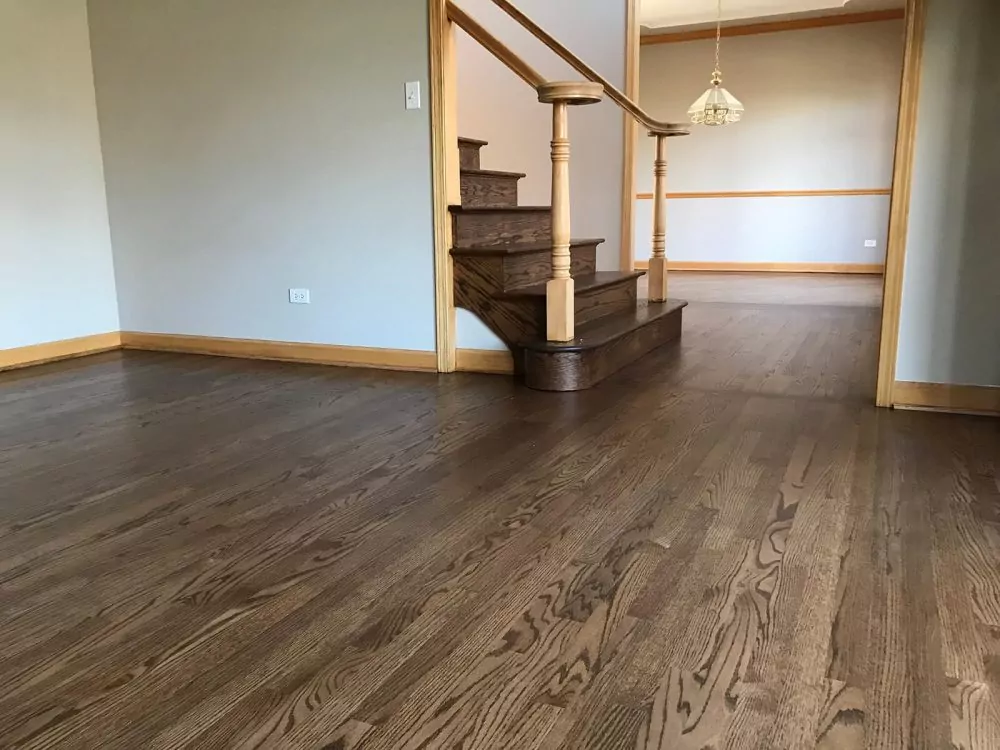Hardwood floor and stairs by Big Bro Hardwood