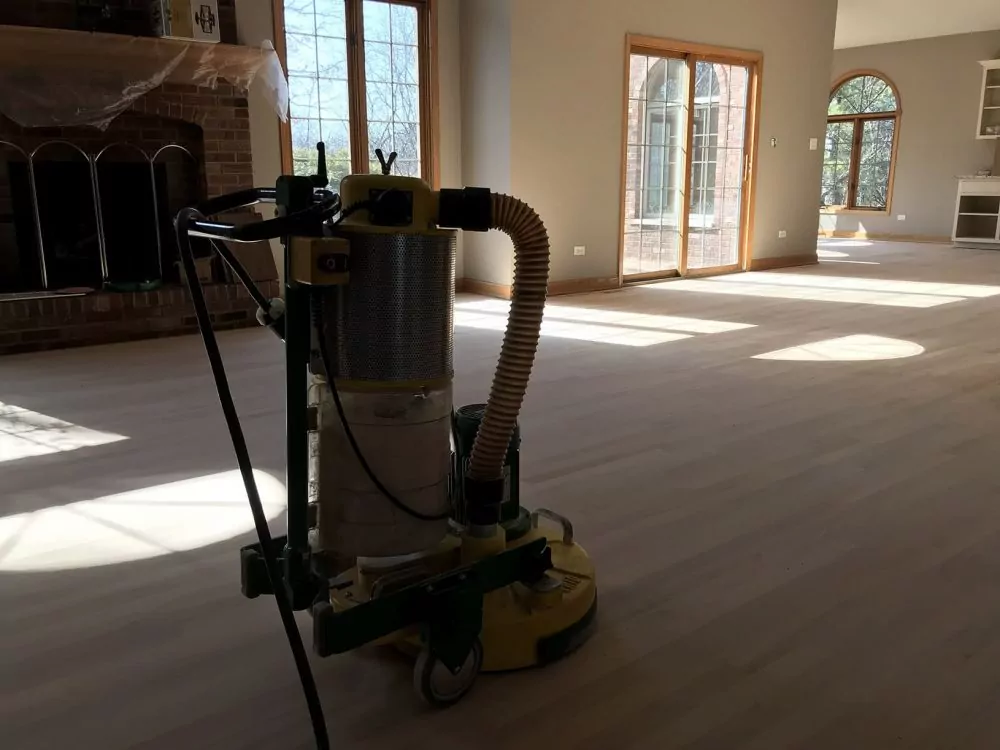 The machine used to buff hardwood floor.