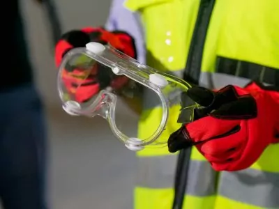 Safety glasses to protect eyes from dust.